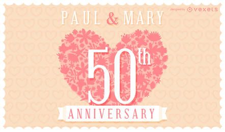 Floral wedding anniversary invitation card Floral wedding anniversary invitation card