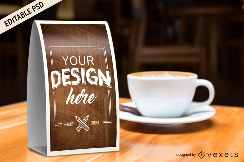 Coffeeshop promo sign PSD boceto Coffeeshop promo sign PSD boceto