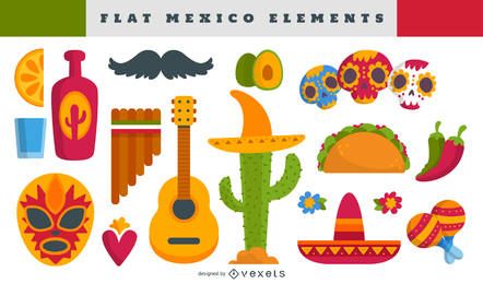 Mexican elements illustration set Mexican elements illustration set