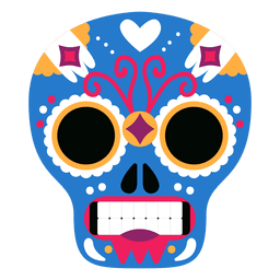 Máscara mexicana caveira azul Desenho PNG