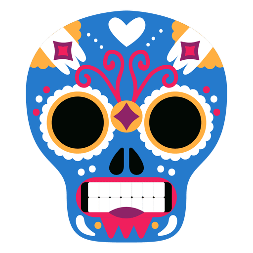 Mexikanische Maske des blauen Schädels PNG-Design