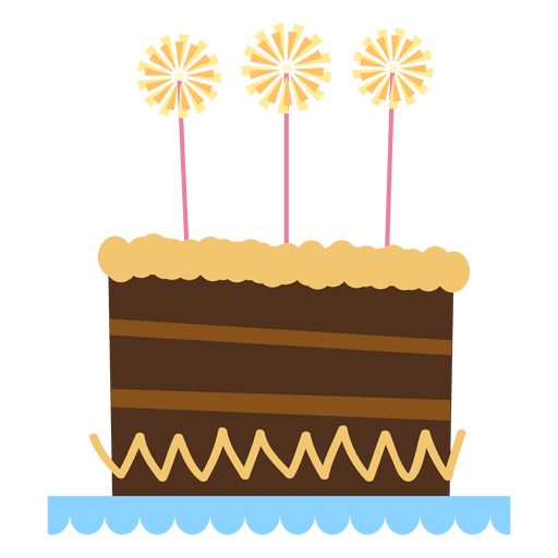 Brown birthday cake PNG Design