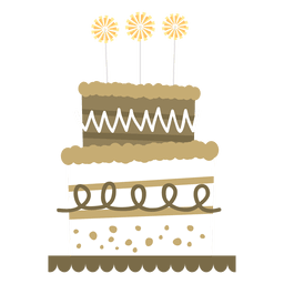 Flat birthday cake PNG Design