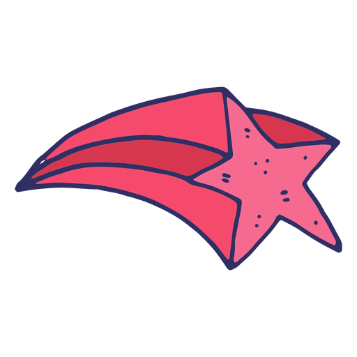 Flying star cartoon PNG Design