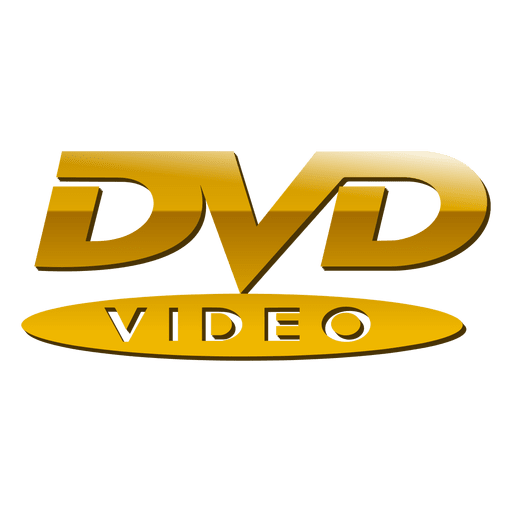 Logo de dvd dorado Diseño PNG