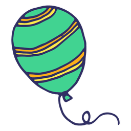 Green balloon cartoon PNG Design