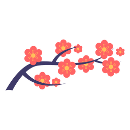 Japanische Blumenverzierung PNG-Design