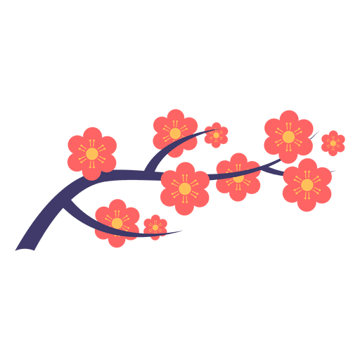 ornamento de flores japonesas Desenho PNG