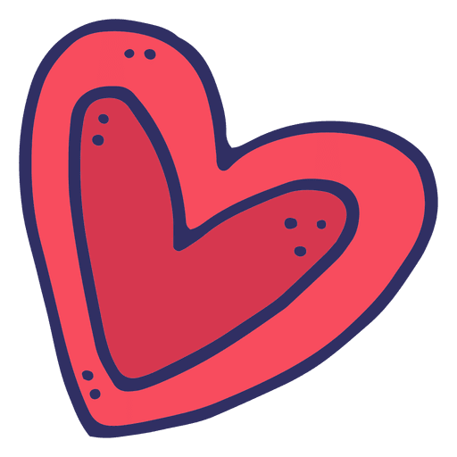 Love heart cartoon PNG Design