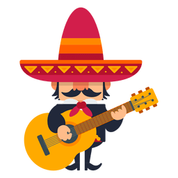 Mariachi mexicano tocando violão Desenho PNG