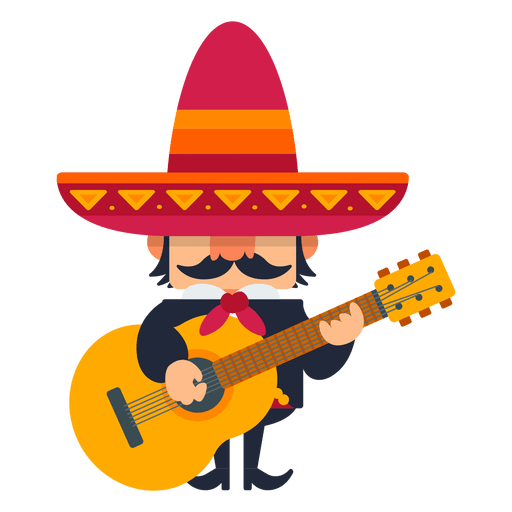 Mariachi mexicano tocando viol?o Desenho PNG
