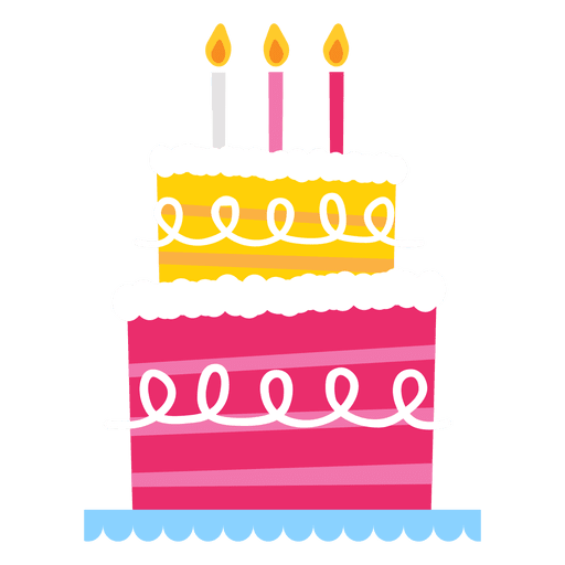 Pink birthday cake PNG Design