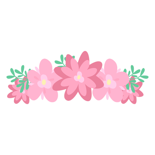 Coroa de flor rosa Desenho PNG