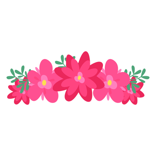 Pink red flower crown PNG Design