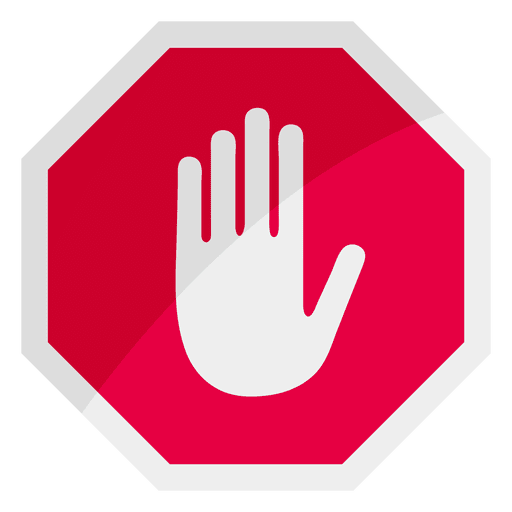 Stop sign icon hand