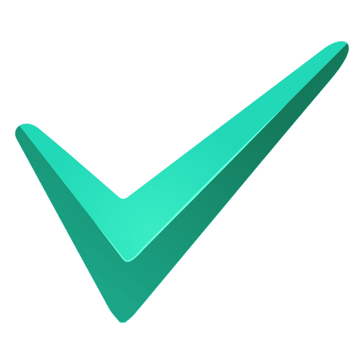 Turquoise check mark PNG Design