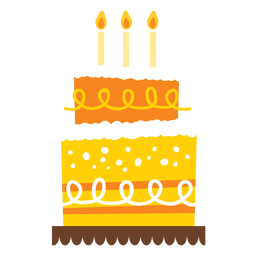 Bolo de aniversário amarelo Desenho PNG