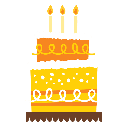 Bolo de aniversário amarelo Desenho PNG