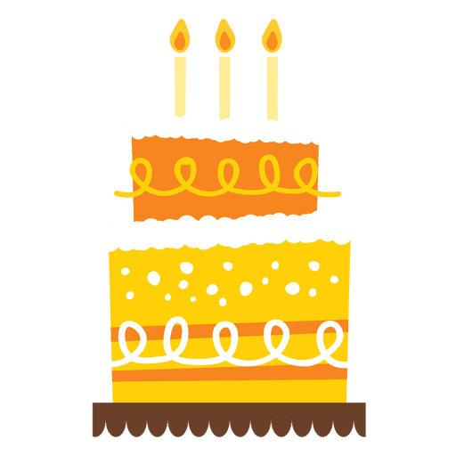 Yellow birthday cake PNG Design