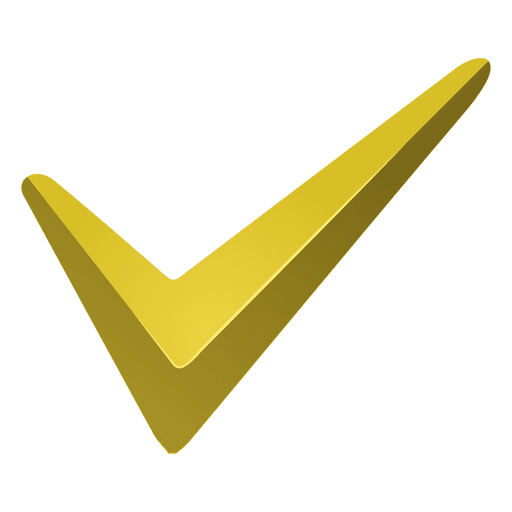 Yellow check mark icon PNG Design