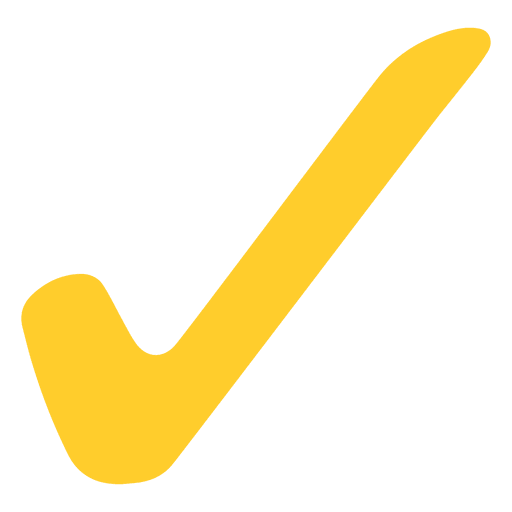Marca de verificación plana amarilla Diseño PNG