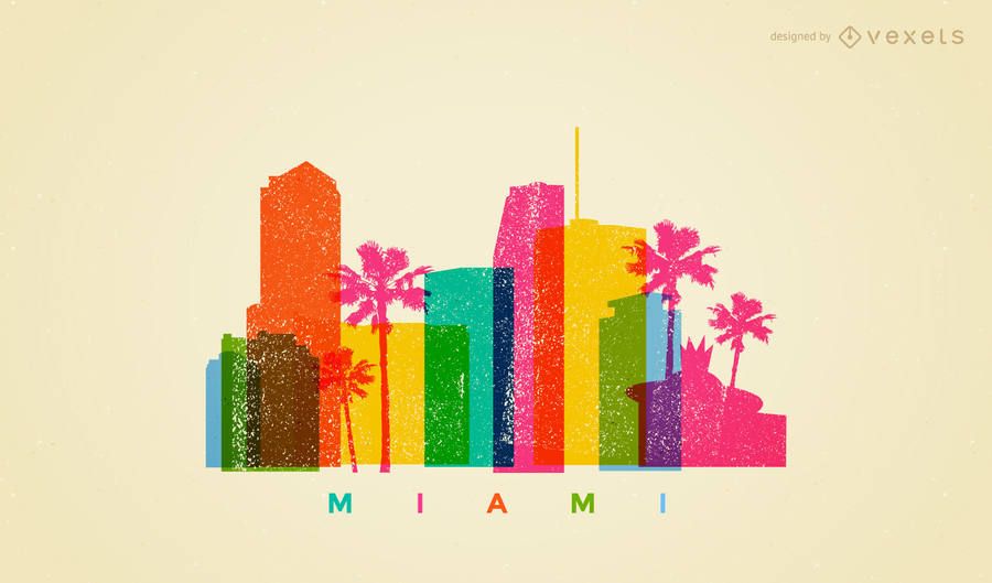 Miami Colorful Skyline Miami Colorful Skyline