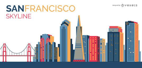 San Francisco colorful skyline
