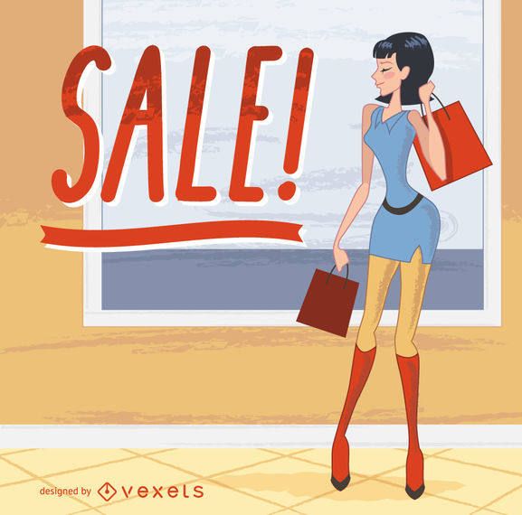 Moda, senhora, segurando, bolsas para compras Moda, senhora, segurando, bolsas para compras