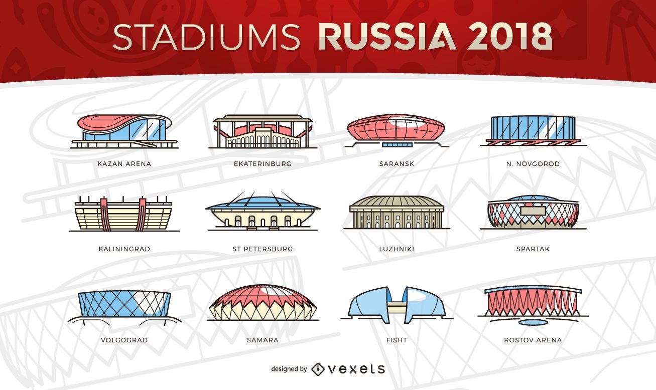 Ícones de estádios da Rússia 2018