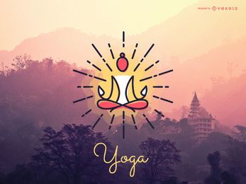 Plantilla de icono de logotipo de meditación de yoga Plantilla de icono de logotipo de meditación de yoga