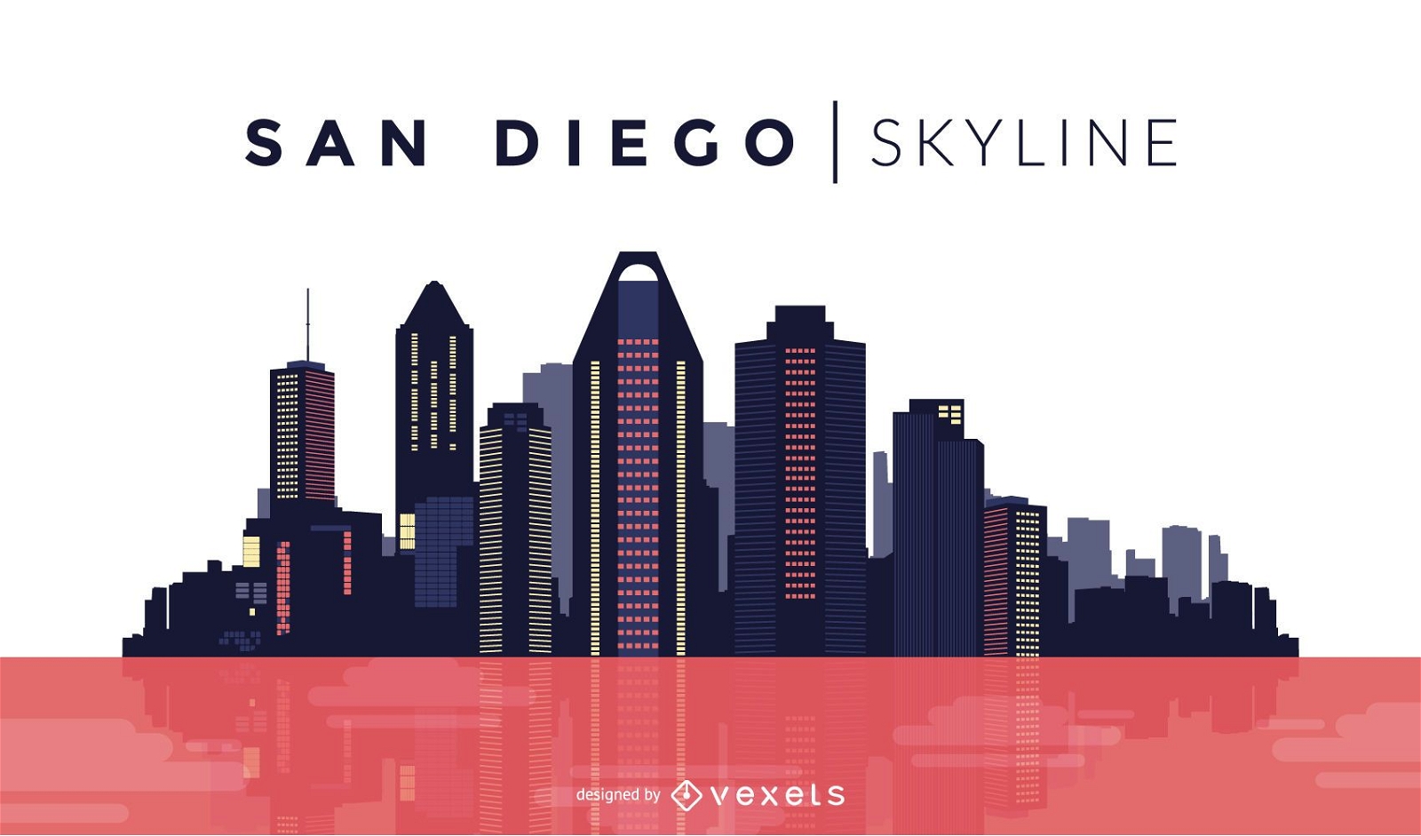 San Diego Farbe Skyline