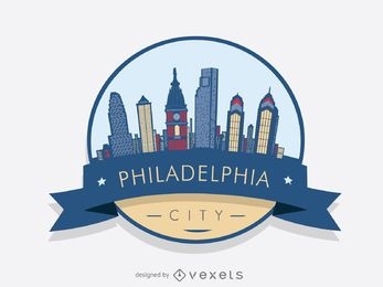 Philadelphia skyline logo badge