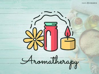 Projeto do ícone do logotipo de aromaterapia
