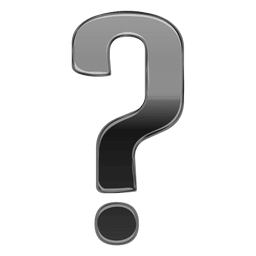 Signo de interrogación 3d degradado gris Diseño PNG