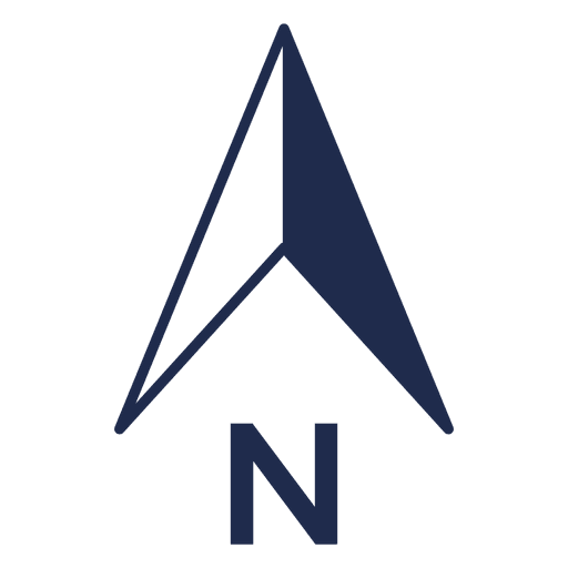 Simple north arrow ubication PNG Design