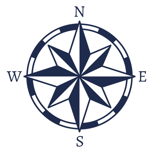 Vintage nautical north arrow ubication - Transparent PNG 