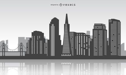 Skyline von San Francisco mit Reflexion