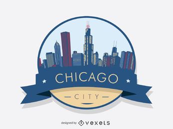 Chicago badge skyline Chicago badge skyline