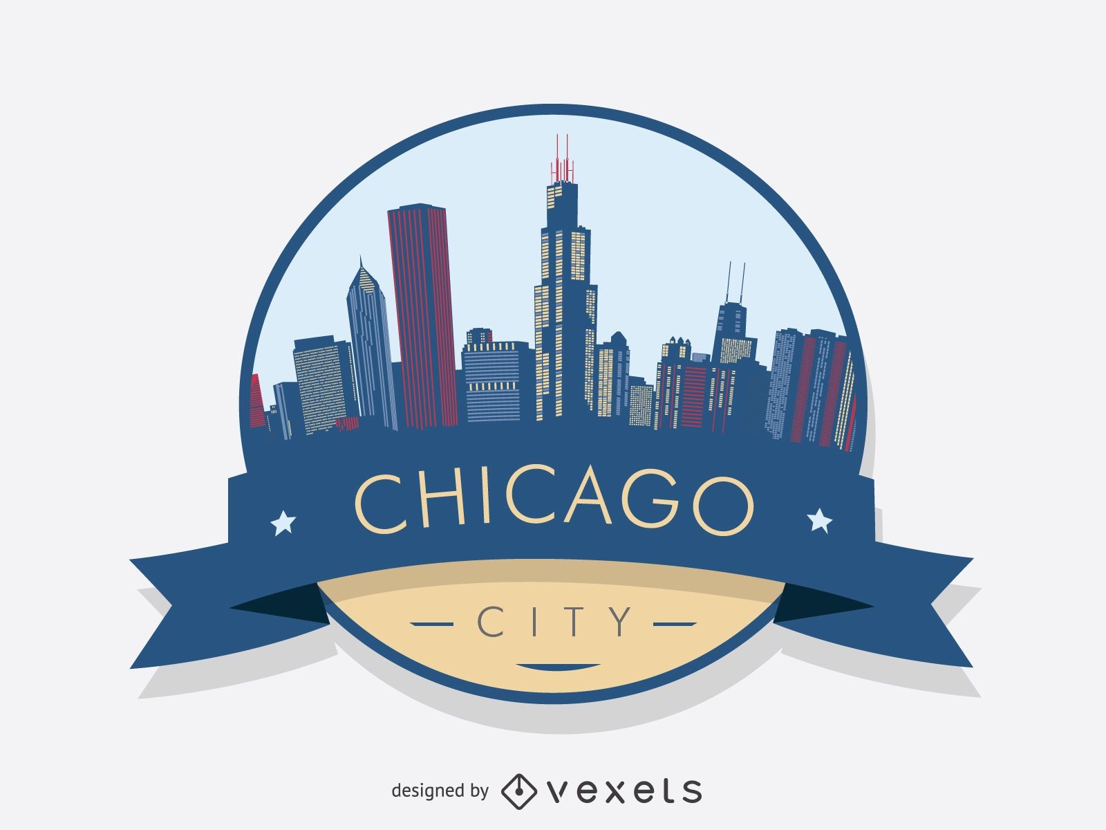 Chicago badge skyline 