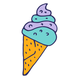 Ice cream cartoon illustration PNG Design