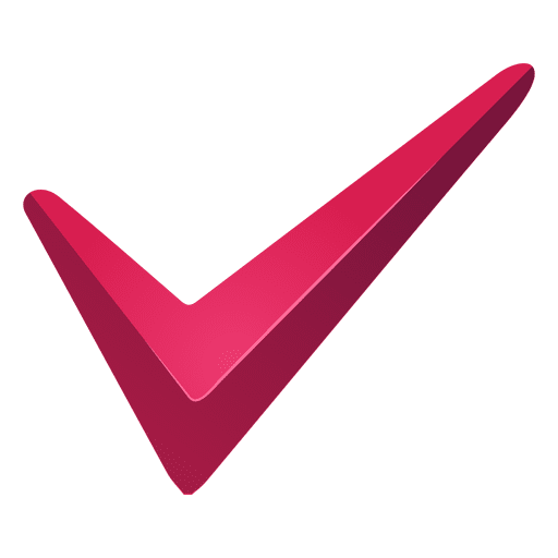 Red tick check mark PNG Design