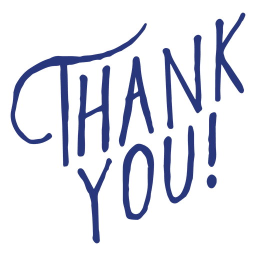 Blue thank you lettering - Transparent PNG & SVG vector file