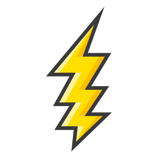 Yellow large lightning bolt - Transparent PNG & SVG vector file