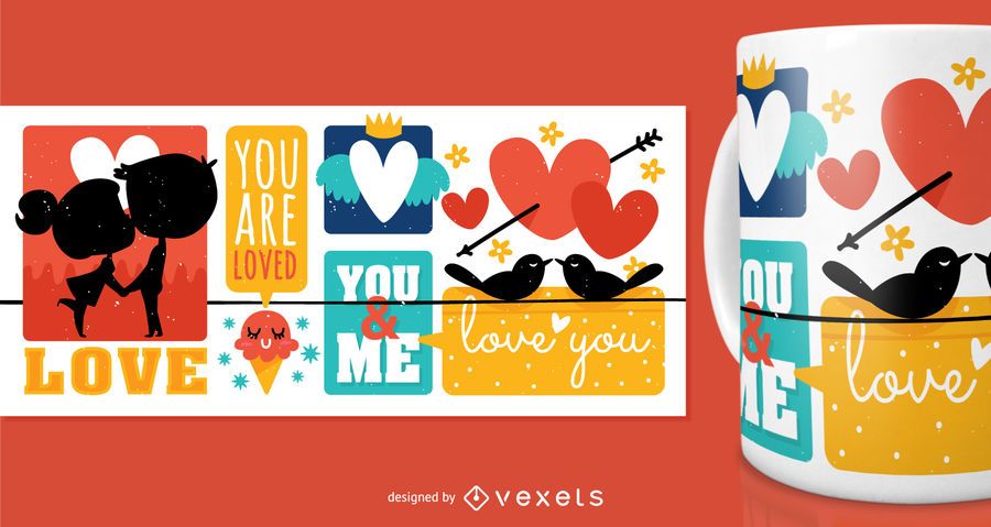 Projeto bonito da caneca do amor Projeto bonito da caneca do amor