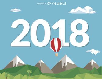 Low Poly 2018 sign Low Poly 2018 sign