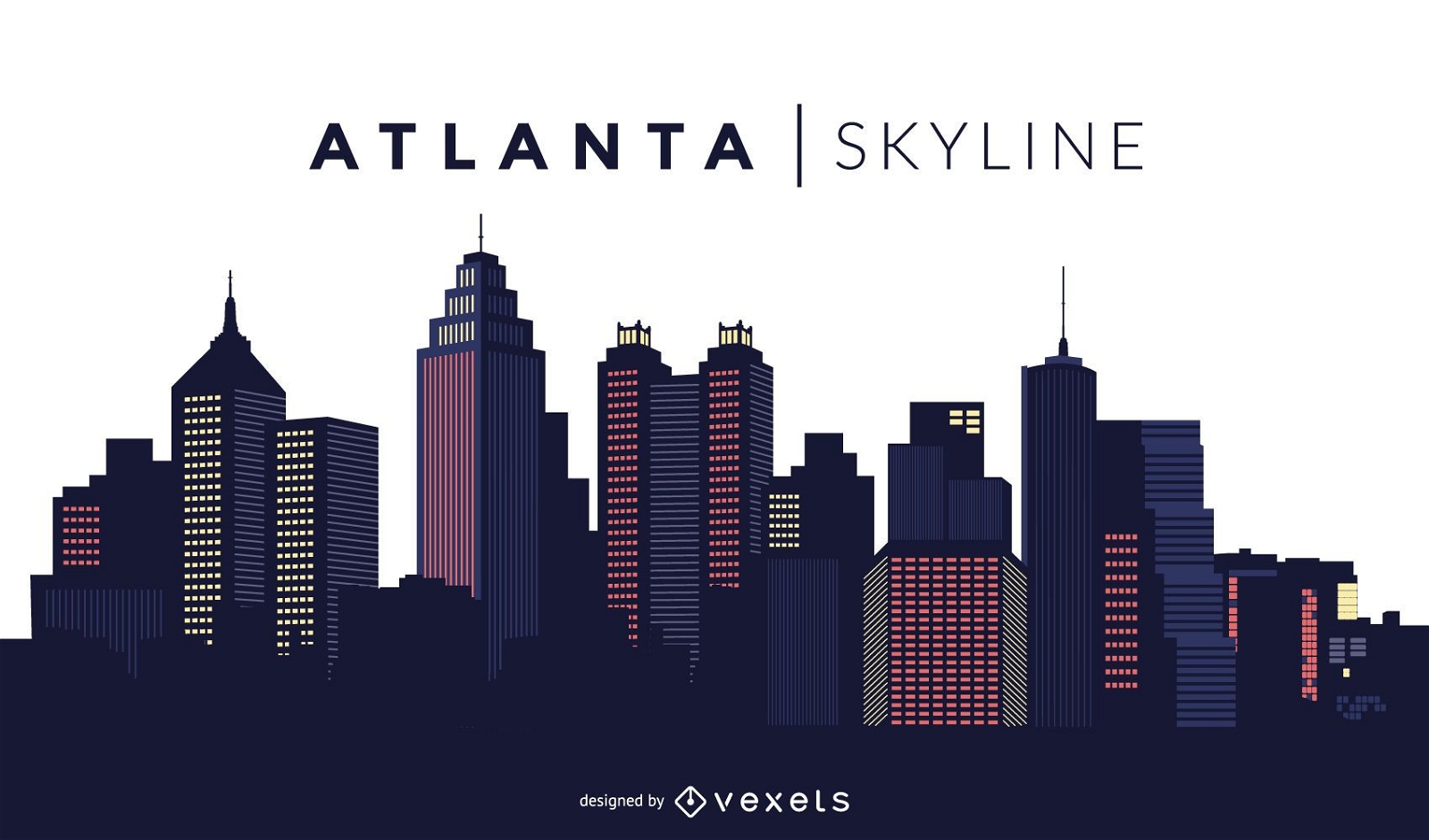 Desenho do horizonte de Atlanta