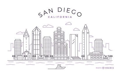 San Diego stroke skyline