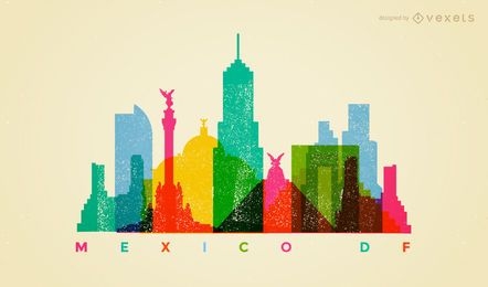 Horizonte colorido do México DF