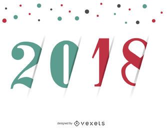 Bright 2018 sign with colorful dots Bright 2018 sign with colorful dots