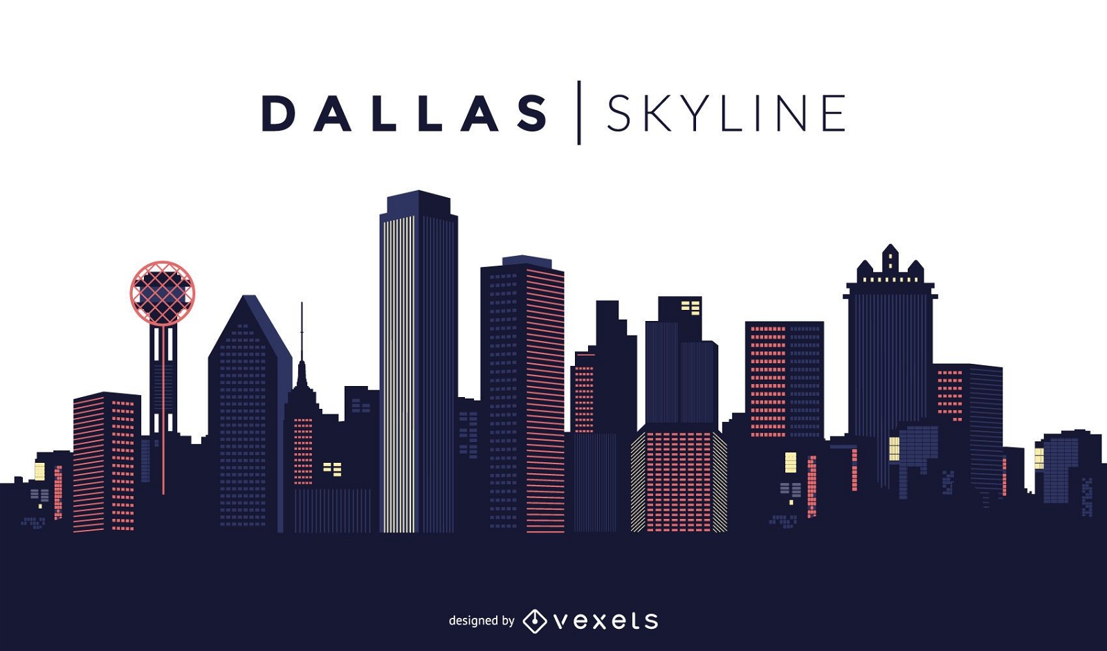 Desenho do horizonte de Dallas